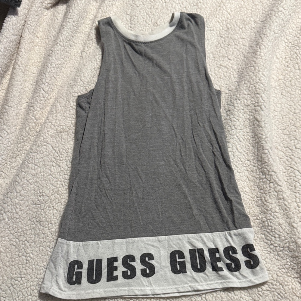 Guess Charcoal and White Sleeveless Tank